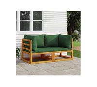 Canapés d'Angle Sectionnels avec Coussins Jardin 2 pcs Taupe Bois Acacia vidaXL