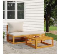 Canapés d'Angle Sectionnels avec Coussins Jardin 2 pcs Taupe Bois Acacia vidaXL