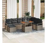 Ensemble de canapé de jardin avec stockage 9 pc Poly rotin confort vidaXL vidaXL