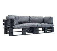 Vidaxl Canap¿¿S De Jardin Palette 2 Pcs Avec Coussins Gris Pin¿¿De Gris