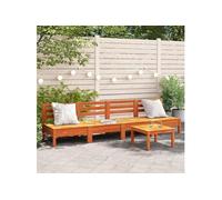 Canapés de Jardin sans Accoudoirs 4 pcs, Sièges avec Dossier, Meubles de Jardin Terrasse Patio Extérieur, Cire Marron 838009