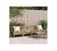 Canapés de Jardin sans Accoudoirs 4 pcs, Sièges avec Dossier, Meubles de Jardin Terrasse Patio Extérieur, Bois Pin 838011