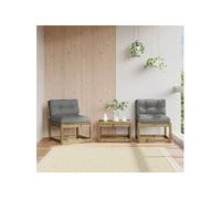 Canapés de Jardin sans Accoudoirs et Coussins Chaise 2 pcs Pin Massif vidaXL