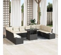 Canapés De Jardin Vidaxl 11 Pièces Noir Rotin