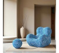CanapéS Modernes Et Confortables, Canapé à Compression sous Vide, Canapé en éPonge, Canapé De Sol Paresseux avec Pouf, pour HôTels, Chambres D'HôTes,Do Blue,102×115×92cm