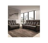 COIMBRA - Canapés Relax 3 Places Electrique et 2 Places Electrique Gris Foncé -