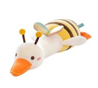 Canard abeille en peluche, oreiller câlin, animal en peluche mignon, design transformable, tissu en coton doux pour bébés, enfants, décoration de chambre d'enfant (Grand : env.17,6x16,2x15cm /