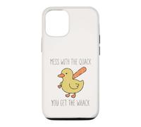 Canard Amusant avec Batte de Baseball Mess with The Quack Coque pour iPhone 12/12 Pro