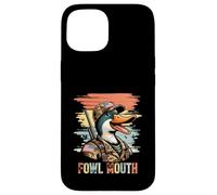 Canard Amusant avec Gueule de volaille Portant Un Chapeau Camouflage Coque pour iPhone 15