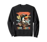 Canard Amusant avec Gueule de volaille Portant Un Chapeau Camouflage Sweatshirt