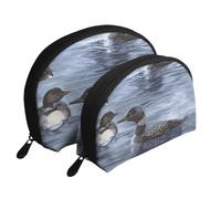 Canard, Animal, Trousse de Maquillage Coquille Femme Petit Porte-Monnaie Trousse de Toilette Trousse à cosmétiques 2 pièces