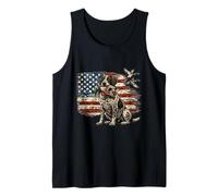 Canard Chasse Chien Drapeau Américain Chien Hunter Patriot Flag Débardeur
