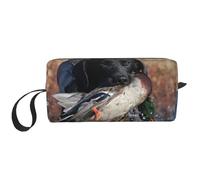 Canard Chasse Labrador Chien Cool Black Puppy Animal, Trousse de Maquillage Trousse à cosmétiques Trousse de Toilette de Voyage Portable Pochette de Maquillage