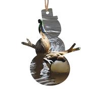 (canard colvert), collection de Noël sculptée en forme de bonhomme de neige - Décorations de vacances en bois naturel avec finition brunie artisanale, 4 formes festives et 1/2/4/6 options de lot
