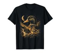 Canard colvert Vintage Croissant de Lune forêt Faune T-Shirt Graphique avec Valeur