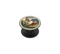 Canard crème dans Un Coin de Lecture pour Les Amateurs de Livres, Les lecteurs Kindle PopSockets PopGrip Adhésif