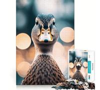Canard Curieux Puzzle de 1000 pièces pour Adultes Stimule la mémoire Amusant et décontracté Bords Nets Cadeau Classique (38x26cm)