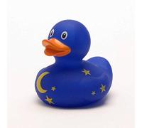 Canard de bain I Canard de bain couineur I Lune et étoiles I L : 8 cm I avec porte-clés en forme de canard