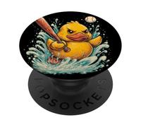 Canard de Baseball Sportif avec Batte pour Les Amateurs de Sport américains PopSockets PopGrip Adhésif