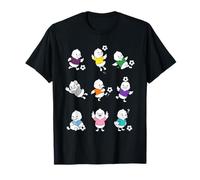 Canard de Football Mignon Dessin animé drôle Joueurs Animaux Art T-Shirt