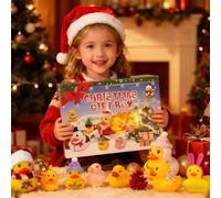 Canard de Noël en caoutchouc décoratif pour l'Avent 2025-24 jours, classique festival, compte à rebours, pour fête, rassemblement, festival, vacances, Noël, maison, quotidien, adultes et