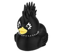 Canard de Roche, 9cm Hauteur Impression 3D Canard Foncé Drôle Uniques Punk Gothique Canard Foncé Canard Bain Jouet Adulte Maison Bureau Voiture Fournitures Décoration Parfaites Cadeaux(Noir)