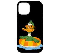 Canard de Vacances Amusant avec Lunettes de plongée et Anneau de Piscine Coque pour iPhone 12 Mini