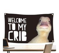 Canard Drapeau Bienvenue dans ma crèche, Bienvenue dans ma crèche Canard Tapisserie Mur de dortoir Drapeaux drôles Décoration murale Bannières, Panneaux de fête à la mode