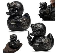 Canard du Old Fuckers Club, Figurine de canard membre à vie, Décoration canard motard rebelle avec doigt d'honneur, Figurine de canard humoristique membre à vie du Old Fuckers Club, Cadeau (A+B)