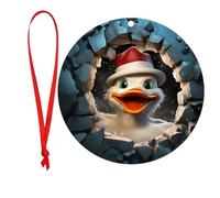 Canard en bois - 8 cm | Flat Duck Christmas, événement avec effet 3D série d'animaux de la ferme, pour arbres, plans en bois, créez des souvenirs avec ces animaux de la ferme