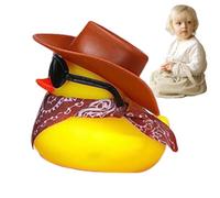 Canard en Caoutchouc avec Chapeau de Cowboy,Canard de Tableau de Bord Cowboy | Flotteur de Jouet de Bain Amusant et décoration de Tableau de Bord de Voiture - Ornement de de Cool, remplis