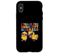 Canard en Caoutchouc avec Inscription « I Teach The Sweetest Duckies » Coque pour iPhone X/XS