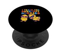 Canard en Caoutchouc avec Inscription « I Teach The Sweetest Duckies » PopSockets PopGrip Adhésif