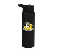 Canard en caoutchouc Captain Pug - Funny Dog Graphic Carlin Amoureux de canard Stainless Steel Insulated Water Bottle