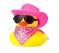 Canard en Caoutchouc Cowboy,Canard Cowboy | Ornement de Voiture de Canard en Caoutchouc drôle et Cool | Flotteur de Jouet de Bain, remplisseur de Sac de Cadeaux, Accessoire de Voiture de en cao