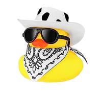 Canard en Caoutchouc Cowboy,Canard Cowboy | Ornement de Voiture de Canard en Caoutchouc drôle et Cool - Flotteur de Jouet de Bain, remplisseur de Sac de Cadeaux, Accessoire de Voiture de en cao