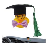 Canard en caoutchouc de remise de diplôme - Petite figurine de chapeau, adorable jouet d'ornement de voiture unique | Accessoire de décoration de tableau de bord mignon pour étudiants, enseignants, am