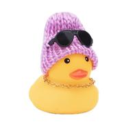 Canard en Caoutchouc de Voiture - Jouets de Canard en Caoutchouc | Décoration en Forme de Canard sur Le Tableau de Bord du véhicule avec Lunettes de Soleil, Collier et Chapeau | en