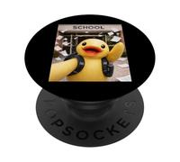 Canard en Caoutchouc - Dernier Jour d'école - Selfie drôle d'été PopSockets PopGrip Adhésif