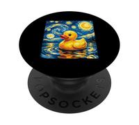Canard en Caoutchouc Nuit étoilée - Canard Amateur de Canard en Caoutchouc PopSockets PopGrip Adhésif