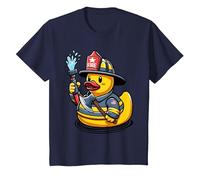 Canard en Caoutchouc Pompier T-Shirt, Enfant, Bleu Marine, 8 Ans