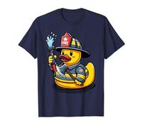 Canard en Caoutchouc Pompier T-Shirt, Homme, Bleu Marine, XXL