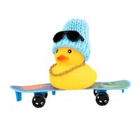 Canard en caoutchouc pour tableau de bord de voiture avec chapeau, collier, lunettes de soleil, accessoires de voiture, décoration de table, décorations de tableau de bord de voiture