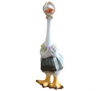 Canard en résine pour pelouse et jardin avec couple de jardiniers, fabriqué avec un matériau résistant aux intempéries pour une utilisation en extérieur (C)