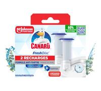 Canard Fresh Disc Active Eucalyptus Recharge Bloc WC Sans Cage 2 Recharges | Recharges Fresh Disc offrant une fraîcheur continue et une durée jusqu'à 3 fois supérieure à un bloc WC classique