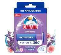 Canard WC Fresh Disc Fraîcheur Lavande - Bloc WC Sans Cage Nettoyant - Nettoie à 360° - Nouvel Emballage 100% Carton - 1 Applicateur + 1 Recharge