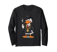 Canard Gangster Pipe Drôle Chef Animal Drôle Humour Manche Longue