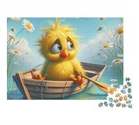 Canard Jaune 1000 Pièces Bateau Duck Row Puzzle pour Adultes Carton Résistant Anti-Stress Stimuler l'esprit pour Adolescents 14+ sans Reflets 38x26cm/1000pcs