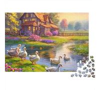 Canard Jaune 1000 Pièces Famille River Duck Puzzle Adulte Impression HD Anti-Stress Stimuler l'esprit pour Débutants Livraison Rapide avec Affiche Guide 52x38cm/1000pcs