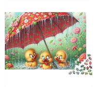 Canard Jaune 1000 Pièces Parapluie Canard Trio Puzzle Adulte Papier Recyclé Anti-Stress Détente pour Passionnés pour Collectionner Livraison Rapide 70x50cm/1000pcs